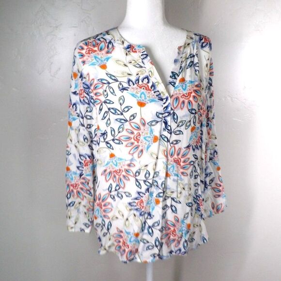 Daniel Rainn Tops - Daniel Rainn Blouse Womens Large Paisley Floral Rayon Loose Fit Blouse